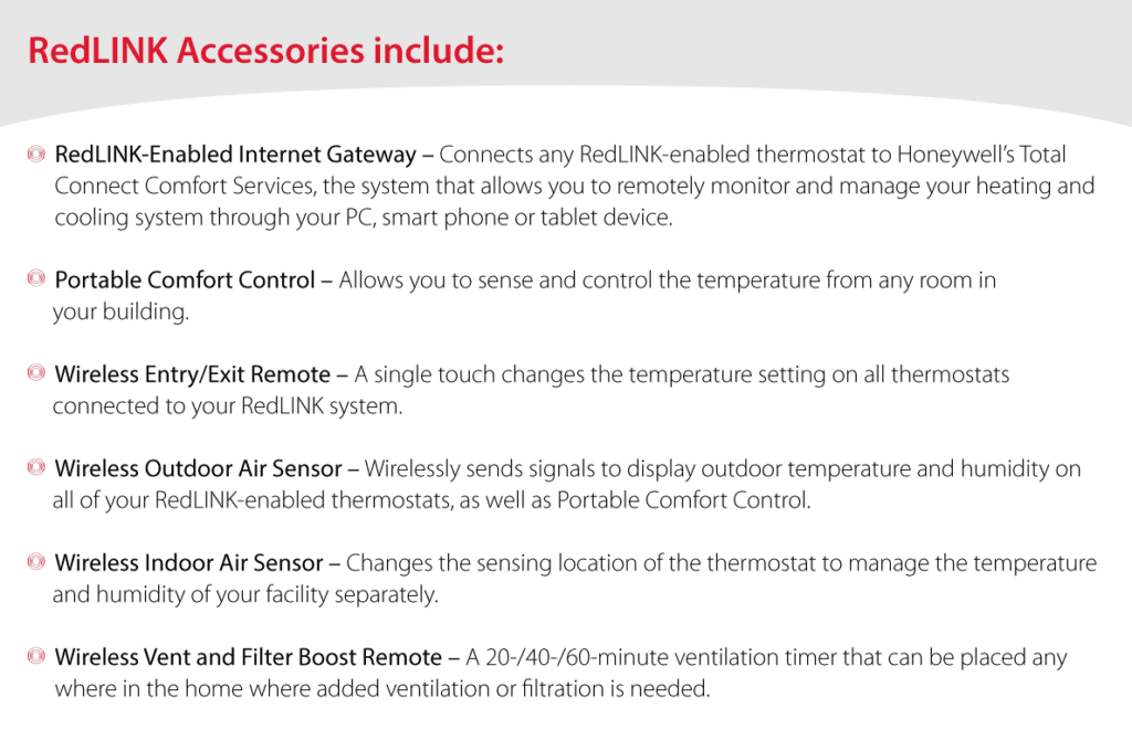A list of RedLink accessories