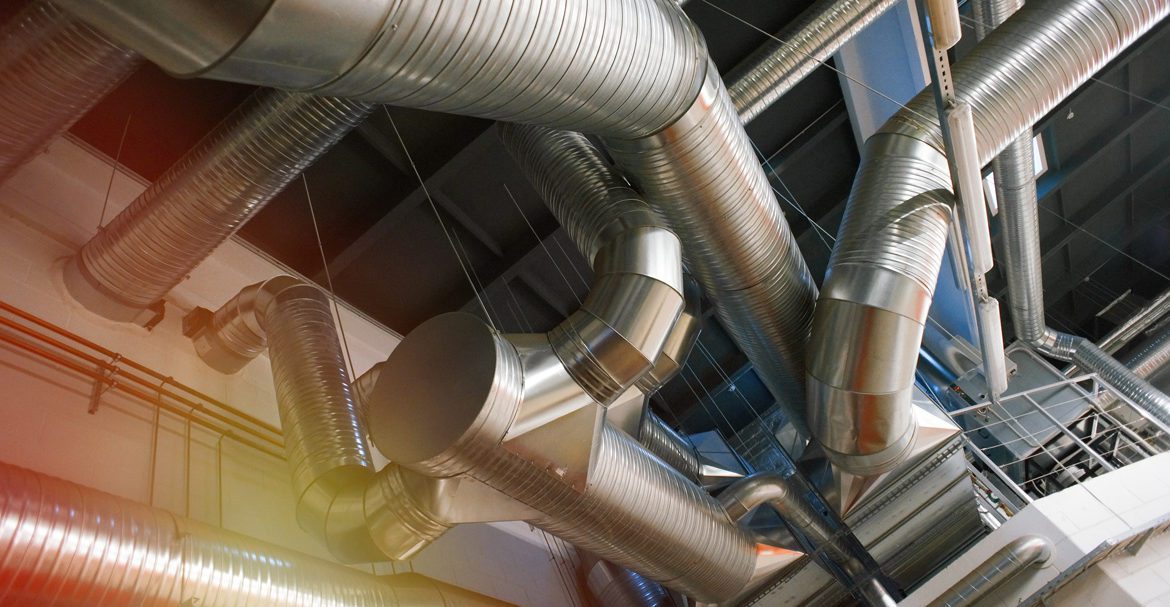 Spiral ductwork overhead